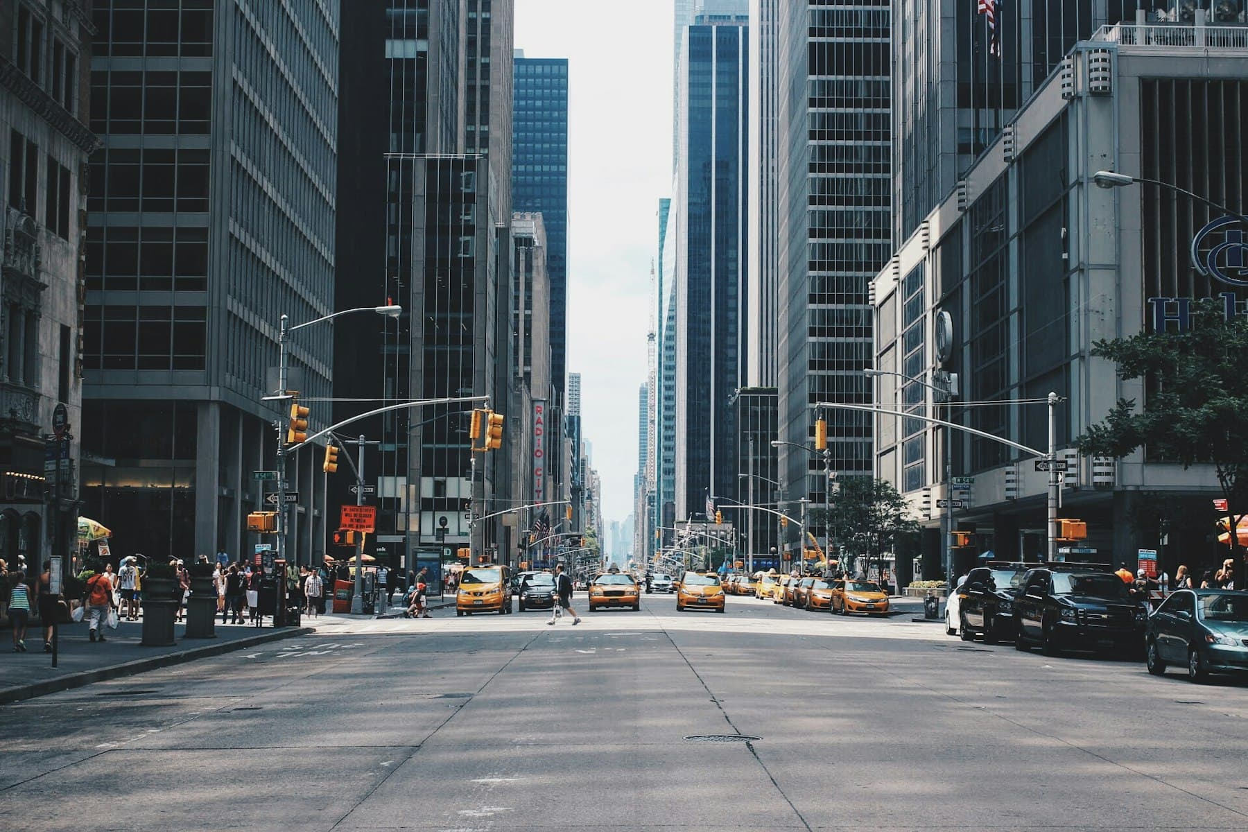 Urban cityscape at dusk